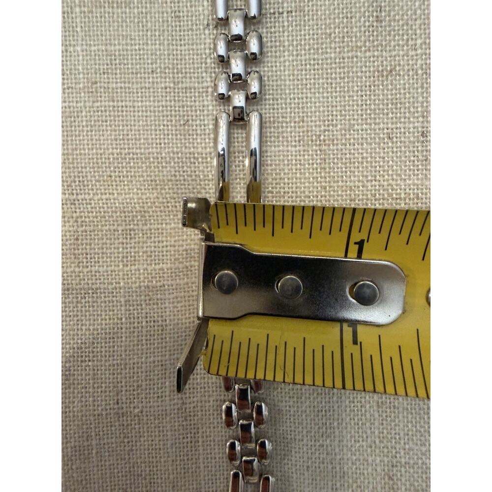 Vintage Monet Silver Tone Geometric Link Chain Necklace 16.5” Signed Classy - Picture 10 of 10